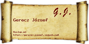 Gerecz József névjegykártya